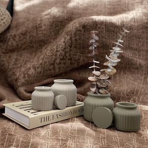 Miniature Vase, Air Plant Holder, Bud Vase, Small Vase, Mini Vase, Dried Flower Vase, Small Flower Vase, Striped Vase, Concrete Flower Vase