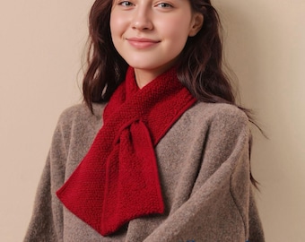 Bufanda de lana de oveja con cuello cruzado texturizado, regalo de invierno para ella.