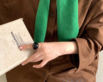 Sciarpa lunga e stretta in 100% lana merino, morbida e calda, ideale per l'inverno (9 colori)