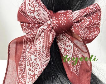 Vintage Paisley Bandana Scarf: Cotton Cowboy Neckerchief