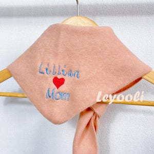 Personalized Embroidered Fleece Scarf: Custom Name & Heart Design