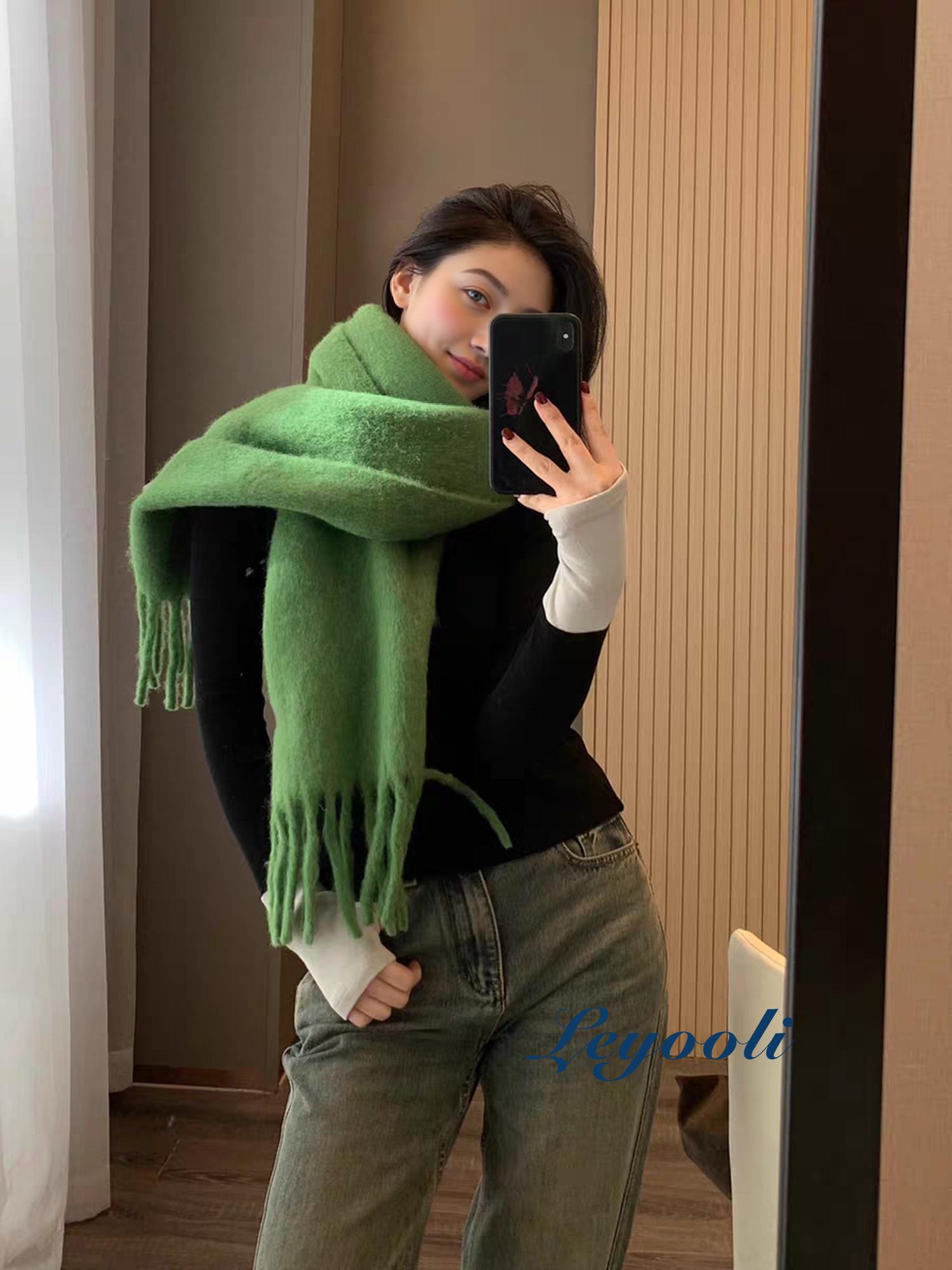 Mohair Scarf Green - Etsy UK