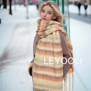 Mohair Striped Scarf: Warm Winter Accessory