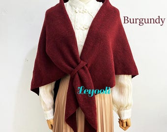 Sciarpa triangolare in misto lana: sciarpa/stola vintage francese lavorata a maglia