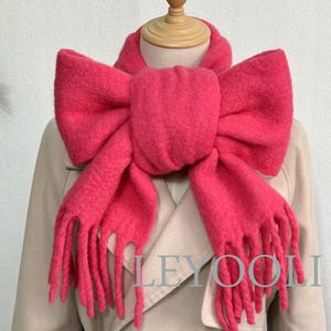 Rose Wool Scarf, Winter Warm Scarf, Classic Solid Color Wool Long Scarf , Shawl Scarf, Gentle Wool Scarf, Christmas Gift