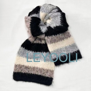 Clashing Stripes Scarf, Wool Knit Scarf, Color Tie Knit Scarf, New Scarf, Unisex Scarf, Fashionable Winter Accessories, Holiday Gifts