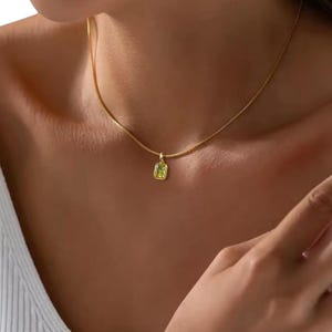 Aquamarine Necklace, Aquamarine Pendant Gold, Birthstone Necklace, March Birthstone, Gift for Wife