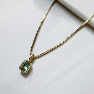 Blue Topaz Necklace: 18k Gold December Birthstone Pendant