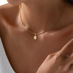 Opal Pendant Necklace: 18k Gold Plated Birthstone Jewelry