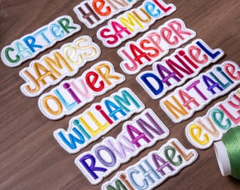 Custom Colorful Name Patch | Personalized Text Patches, Personalized Embroidered Name Patch: Sew/Iron On Patch for Clothes Backpacks Hats