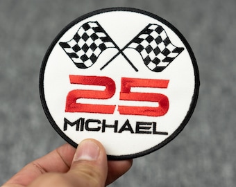 Custom Racing Name and Number Patches, Custom Racing Name Flags Patches Iron on/Sew on for Jackets Backpacks Bags, Custom Name Patch