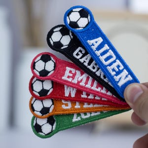 Custom Embroidered Soccer Patch, Personalized Your Name Tag, Sew On/Iron On Patches, Decorative Applique for Ball Sport Team Gifts