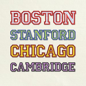 Custom Varsity Name Patch, Personalized College Embroidery, Sew/Iron On Patch, University Name Applique Custom Embroidered Patch for Clothes