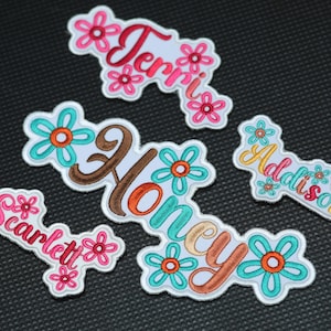 Embroidered Custom Daisy Name Patch, Iron on or Sew On - Etsy