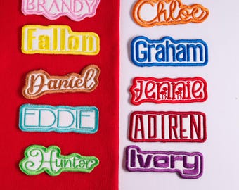 Custom Embroidered Name Patch: Sew/Iron On/Hook & Loop | Uniform Name Patches