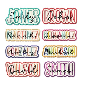 Custom Name Patch Iron On/Sew On Embroidered Applique Patch for Clothes Jackets Backpacks, Embroidered Name Patch, Personalized Name Tag