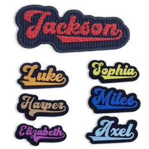 Custom Vintage Embroidered Name Patches, Personalized Baseball Jersey Name Patch, Custom Name Iron On Patch Applique for Backpacks, Hats