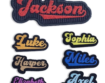 Custom Embroidered Name Patch, Vintage Style Iron-On Applique