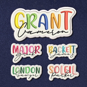 Personalized Name Embroidery Patch, Custom Name Patch, Sew On/Iron On Patches for Clothes, Hats, Backpacks, Custom Embroidered Patch