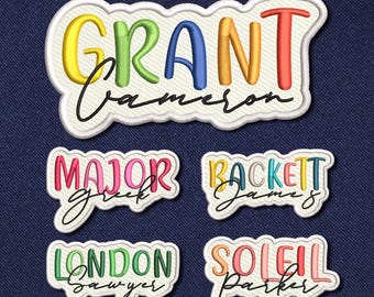 Personalized Name Embroidery Patch, Custom Iron-On Applique