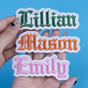 Personalized Old English Embroidered Name Patch