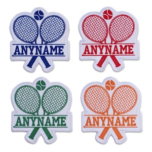 Personalized Tennis Name Patch, Custom Embroidered Tennis Sports Team Name Patches, Iron on/Hook & Loop Patch for Jackets, Backpacks, Hats