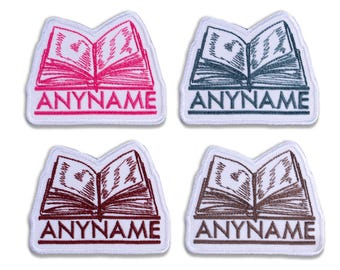 Custom Book Kindle Name Patch, Personalized Bookish Book Club Patch, Book Lover Patch, Iron-On, Hook & Loop Patch for Jackets, Backpacks