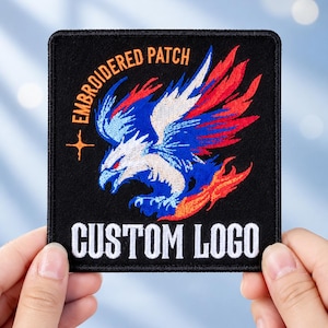Custom Embroidered Patches, Any Shape, Photo or Logo (Sew/Iron/Hook & Loop)