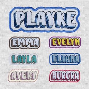 Custom Embroidered Name Patch, Vintage Name Patches for Backpacks Hats, Sew On / Iron On / Hook & Loop Patch, Custom Kids Name Patches
