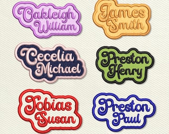 Personalized Embroidered Name Patch, Iron-On or Sew-On Applique