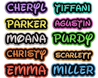 Personalized Embroidered Name Patch, Custom Iron-on/Hook & Loop