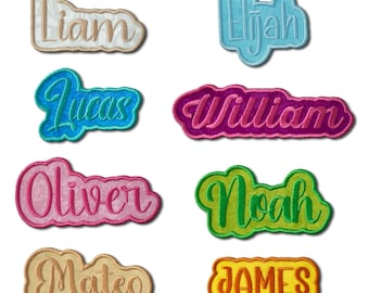 Custom Embroidered Name Patch, Iron On Applique