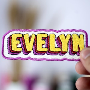 Custom Vintage Style Embroidered Iron-On Name Tag Patch, Personalized Patches for Uniforms, Shirts, Backpacks, Jackets, Vests, Dog Harnesses
