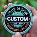 Custom Embroidered Logo Patch: Iron On, Sew On, or Hook & Loop