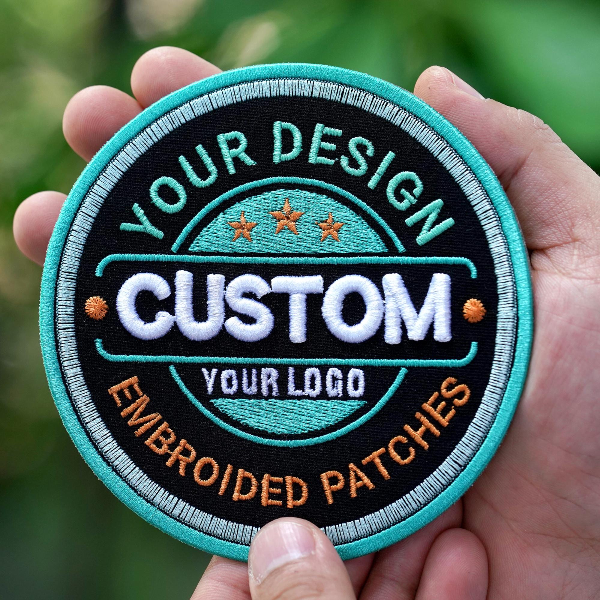 Custom Embroidered Logo Patch: Iron On, Sew On, or Hook & Loop