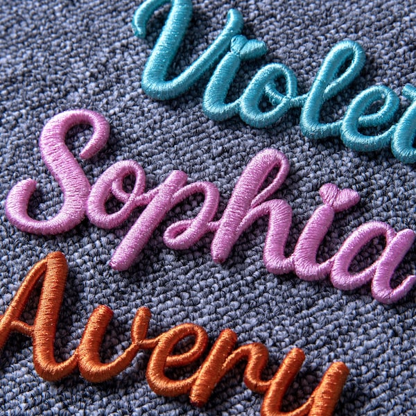 Custom Name Iron on Patch | Personalized Embroidered Name 3D Patches for Backpacks Hats Jackets