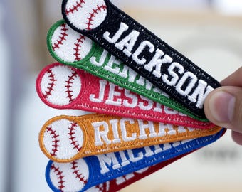 Custom Embroidered Baseball Team Patch, Personalized Name Tag, Iron On/Sew On