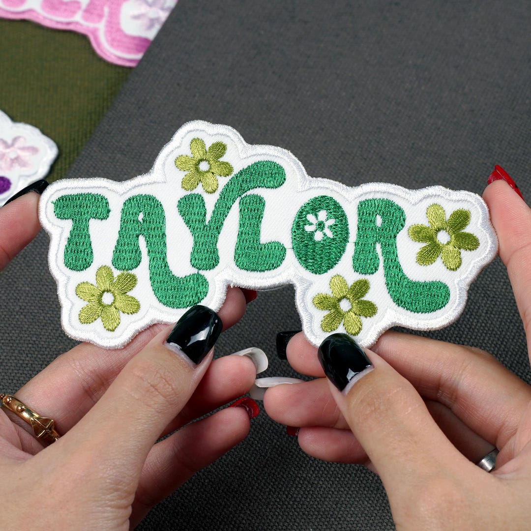 Custom Daisy Name Patch | Personalized Embroidered Name Patches | Sew ...