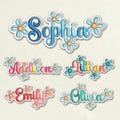 Embroidered Custom Daisy Name Patch, Colorful Flower Name Patch, Sew/Iron On Patches for Clothing, Hats, Backpacks, Custom Name Patch