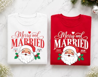 Weihnachtspullover für frisch verheiratete Paare, Weihnachtspullover für Paare mit Weihnachtsmann-Motiv, Weihnachtsgeschenk für Paare