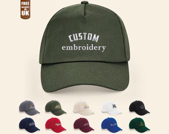 Personalised Embroidered Baseball Cap, Custom Name or Logo Hat, Unisex Adjustable Monogram Hat, Unique Gift for Him/Her, Customised Headwear