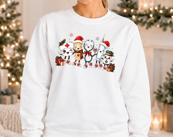 Weihnachtspullover für Krankenschwestern, Pullover mit medizinischen Motiven, lustiger Weihnachtspullover für Krankenschwestern, Weihnachtspullover für Krankenpflegeschüler, Geschenk für Krankenschwestern