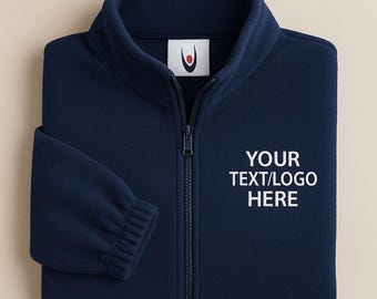 Personalised Fleece Jacket-Embroidered Custom Text Zip Fleece with logo-Nurse fleece jacket-Work Wear Healthcare Staff Uniform-Nursing Top