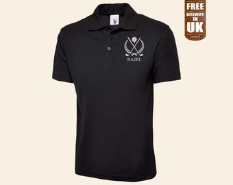 Personalisiertes gesticktes Herren-Poloshirt, benutzerdefiniertes Golf-Monogramm mit Initialname Sport-T-Shirt, Geschenk für Golfer, bequemes Farb-Golf-Slogan-T-Shirt