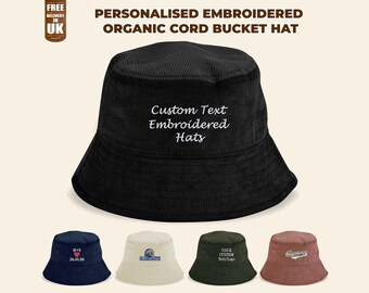Custom Embroidered Corduroy Bucket Hat: Organic Cotton Unisex