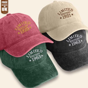 Custom Birthday Hat, Embroidered Age Cap, Personalized 50th 60th 70th Birthday Gift, Custom Year Mom/Dad Hats, Milestone Birthday Cap Gifts