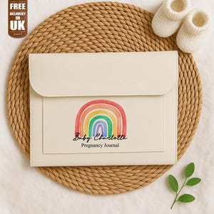 Rainbow Baby Pregnancy Document Folder, Personalised IVF Journey Notes Organiser, Custom Name Maternity Keepsake, Baby Announcement Gifts