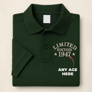 Polo personalizado para cumpleaños, edición limitada, bordado, regalo de cumpleaños número 50 o 60 para papá, regalo de cumpleaños importante.
