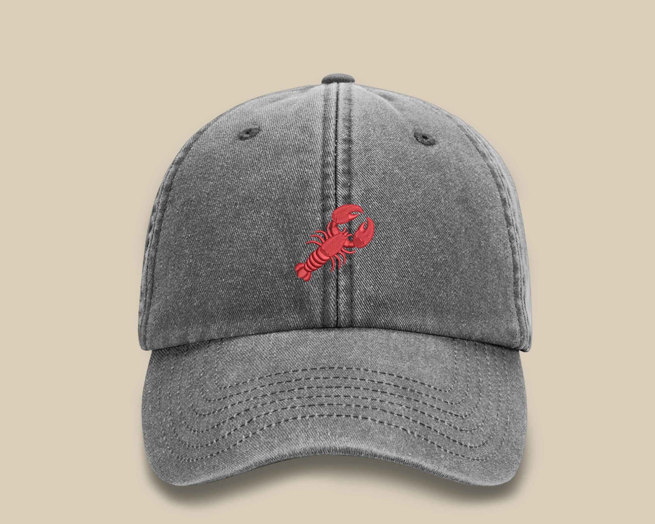 OTTO Kids White & Red Baseball Cap with Lobster Embroidery Toddler Lobster Embroidered Hat - Etsy main image 2