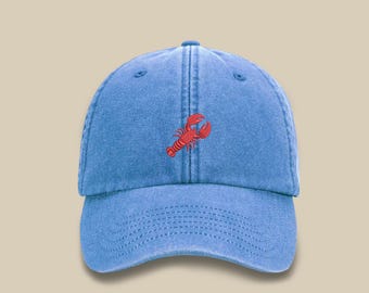Lobster Vintage Hat-embroidered Red Lobster Baseball Caps  display picture 3